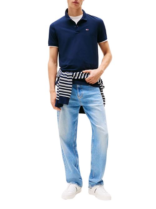 Polo uomo blu in cotone Tommy Jeans | DM0DM20676C1G
